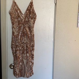 Rose Gold sequin dress